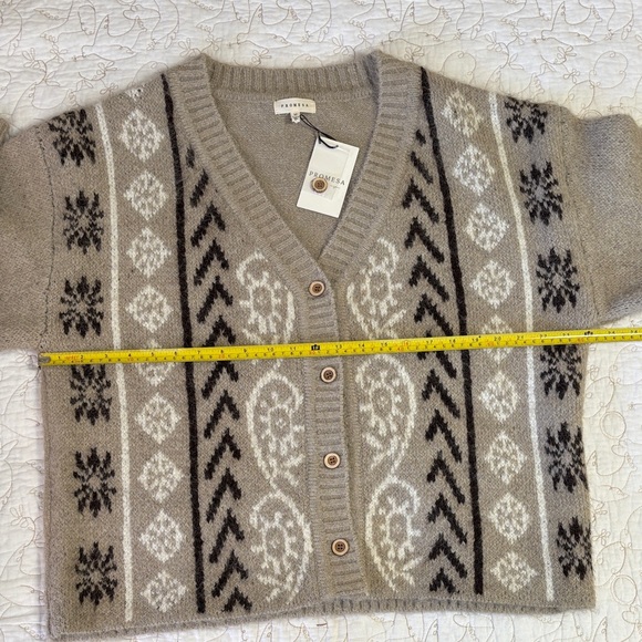 Oat Loop Abstract Print Cardigan - Picture 8 of 11